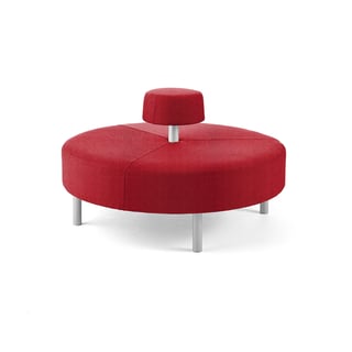 Sofa DOT med rund ryg, siddehøjde 450 mm, Ø 1300 mm, stof Medley rød