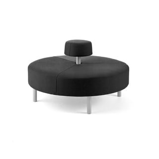 Ottoman DOT with rounded backrest, Ø 1300 mm, Repetto fabric, grey-black