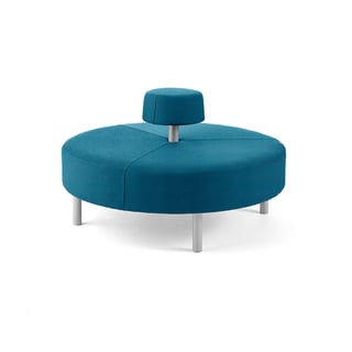 Sofa DOT med rund ryg, siddehøjde 450 mm, Ø 1300 mm, stof Repetto havblå