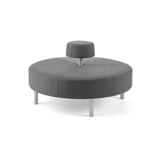 Sofa DOT med rund ryg, siddehøjde 450 mm, Ø 1300 mm, stof Zone lysegrå
