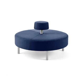 Ottoman DOT with rounded backrest, Ø 1300 mm, Zone fabric, dark blue