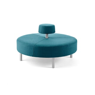Sofa DOT med rund ryg, siddehøjde 450 mm, Ø 1300 mm, stof Zone himmelblå