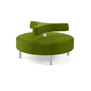 Sofa DOT, 3-armet armlæn, siddehøjde 450 mm, Ø 1300 mm, stof Medley limegrøn