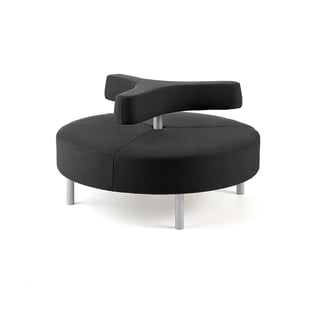 Ottoman DOT with 3-armed backrest, Ø 1300 mm, Repetto fabric, grey-black