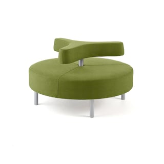 Ottoman DOT with 3-armed backrest, Ø 1300 mm, Repetto fabric, algae green