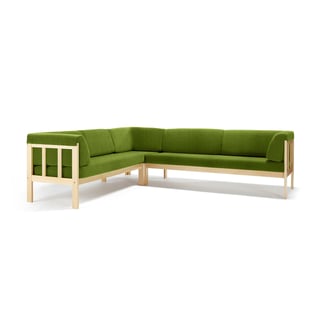 Corner sofa 3x3 KIM, Medley fabric, lime green