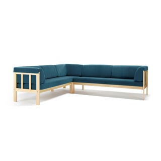 Corner sofa 3x3 KIM, Medley fabric, ocean blue