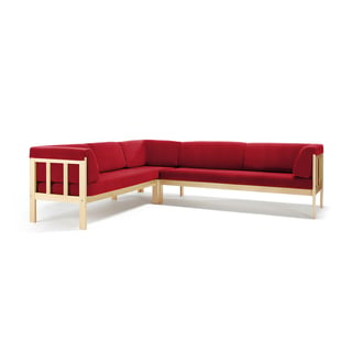 Kampinė sofa 3H3 KIM, audinys Repetto, sodri raudona