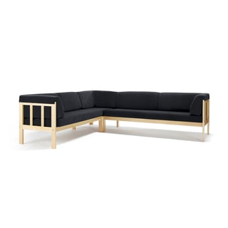 Corner sofa 3x3 KIM, Zone fabric, black