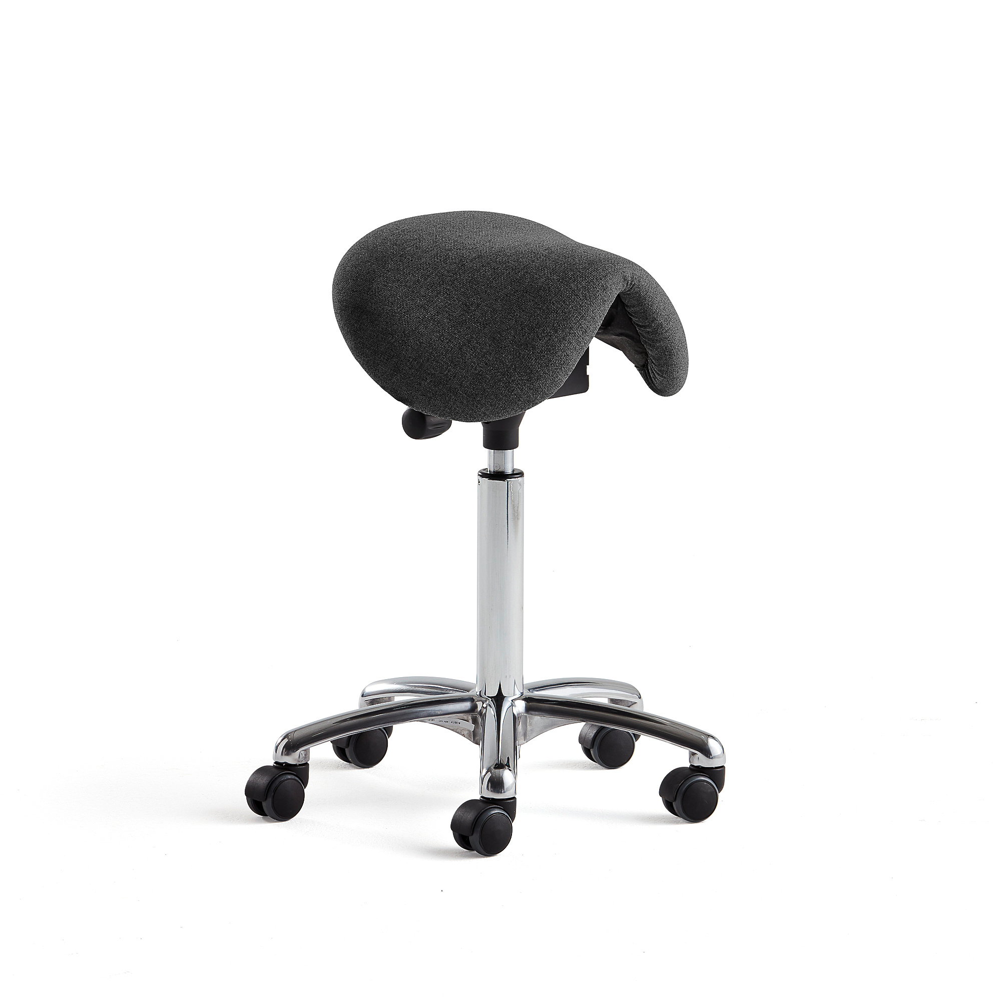 Grey saddle outlet stool