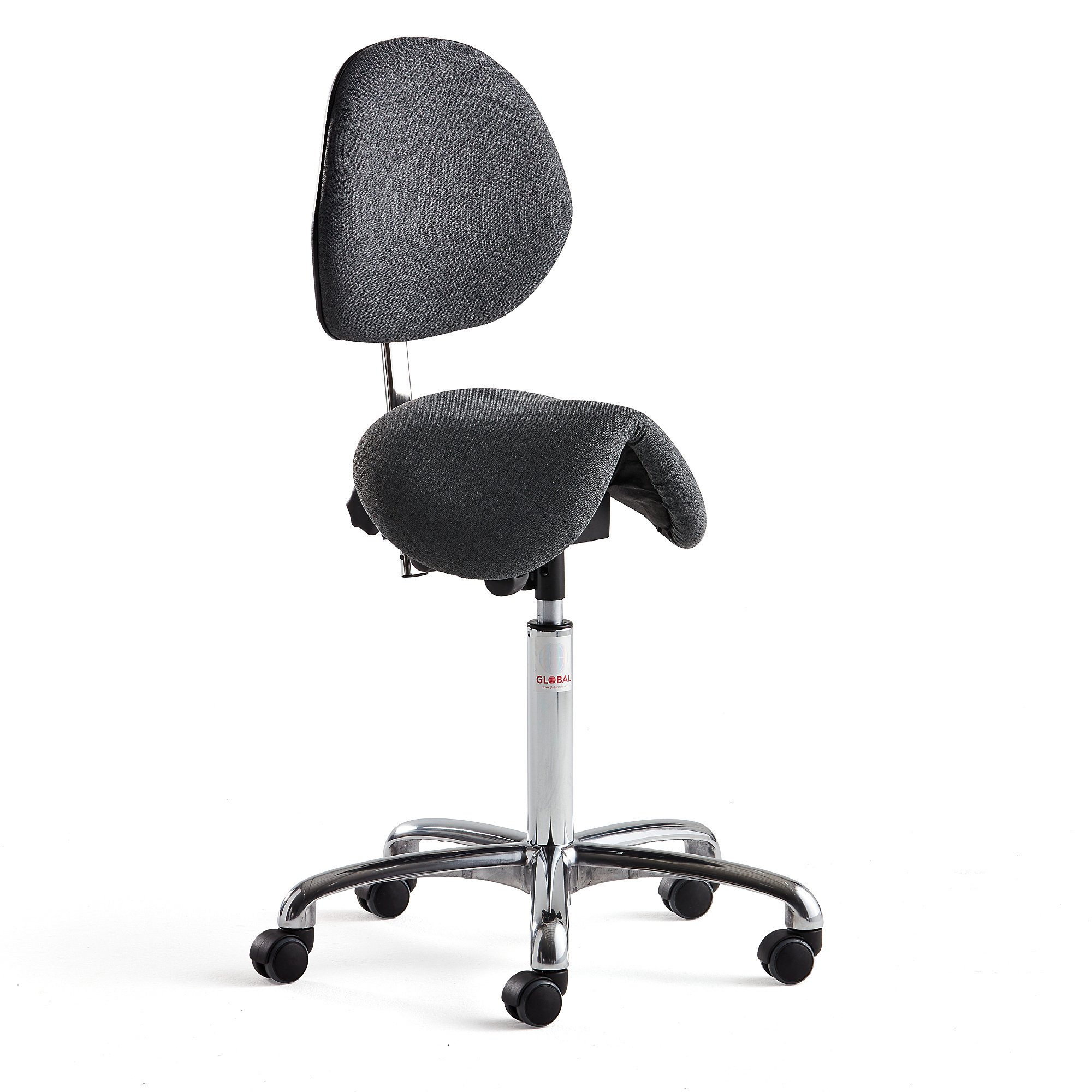 Saddle seat with store backrest