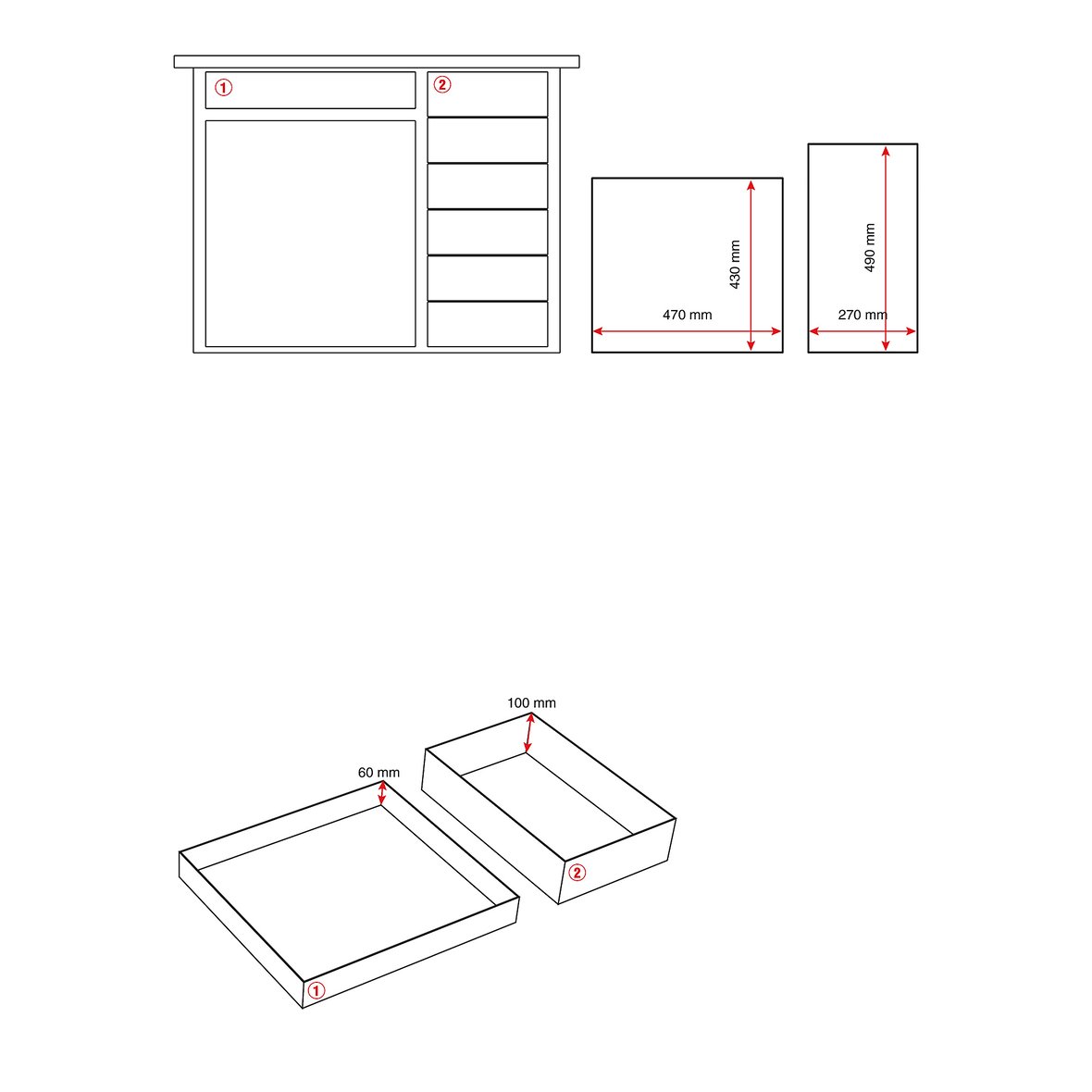 Workbench FLEX with complete rear assembly, mobile, 7 drawers | AJ Products