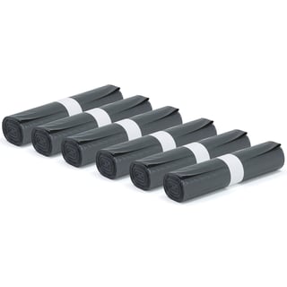 Refuse sacks, 6 rolls (25 pcs/roll), 125 L, black