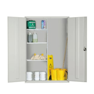 Extra wide janitorial cupboard, 1830x1220x457 mm, grey