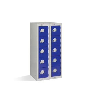 Personal effects locker, floor standing, 940x450x380 mm, 10 door, blue
