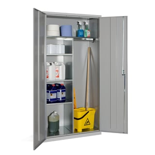 Janitorial cupboard, 1830x915x457 mm, grey