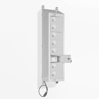 Charging locker, wall mounted, starter unit, 8 door, grey