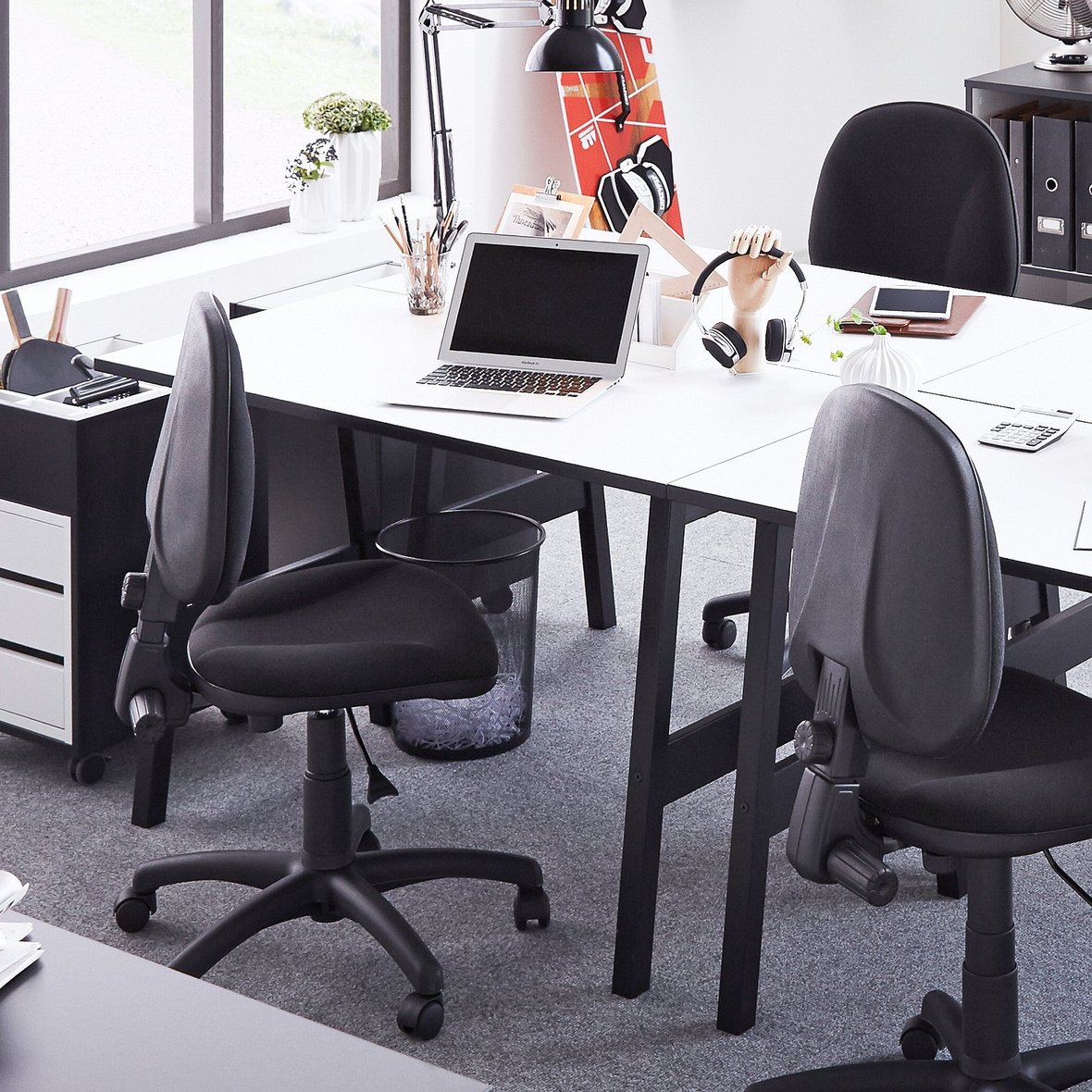 Office chair DOVER, low back, black AJ Products