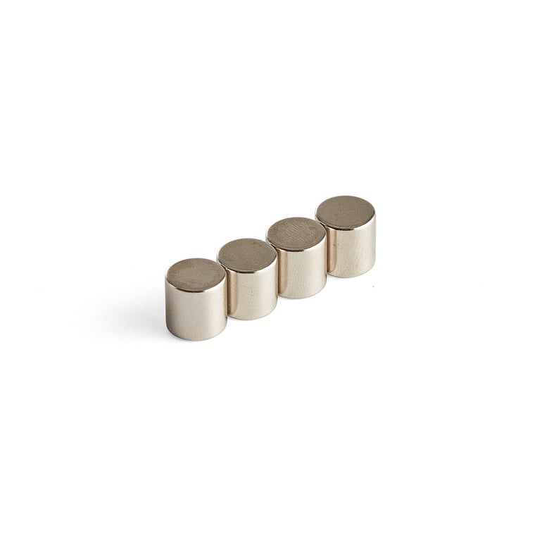 Mainstream Ged Prøve Ekstra stærke magneter, cylinder, krom, 4-pak | AJ Produkter