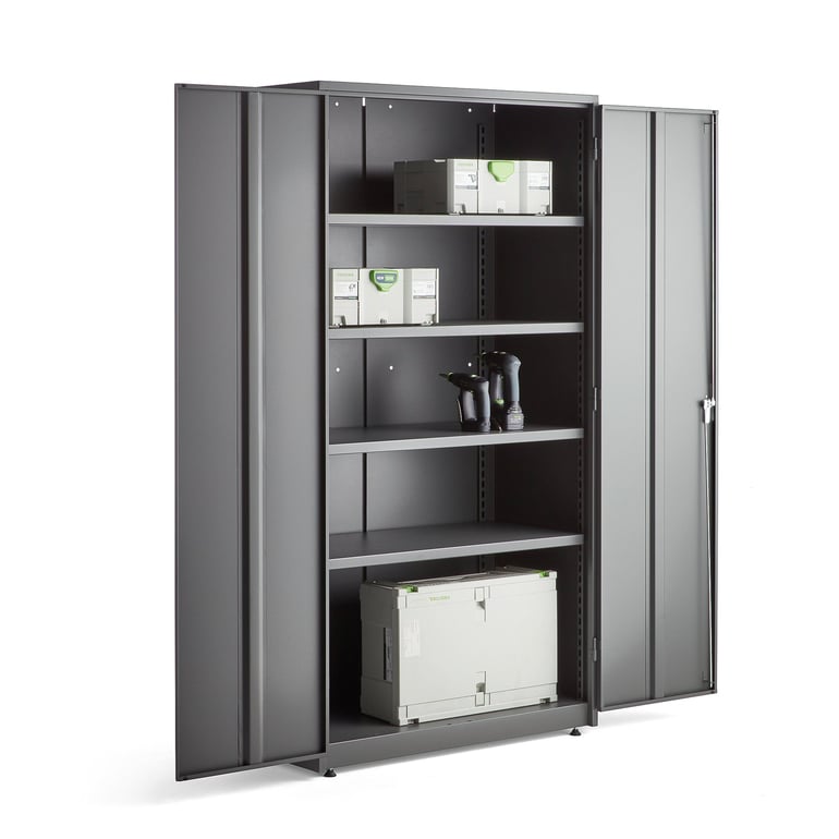 Storage cabinet SUPPLY, code lock, 1900x1020x500 mm, dark grey | AJ ...