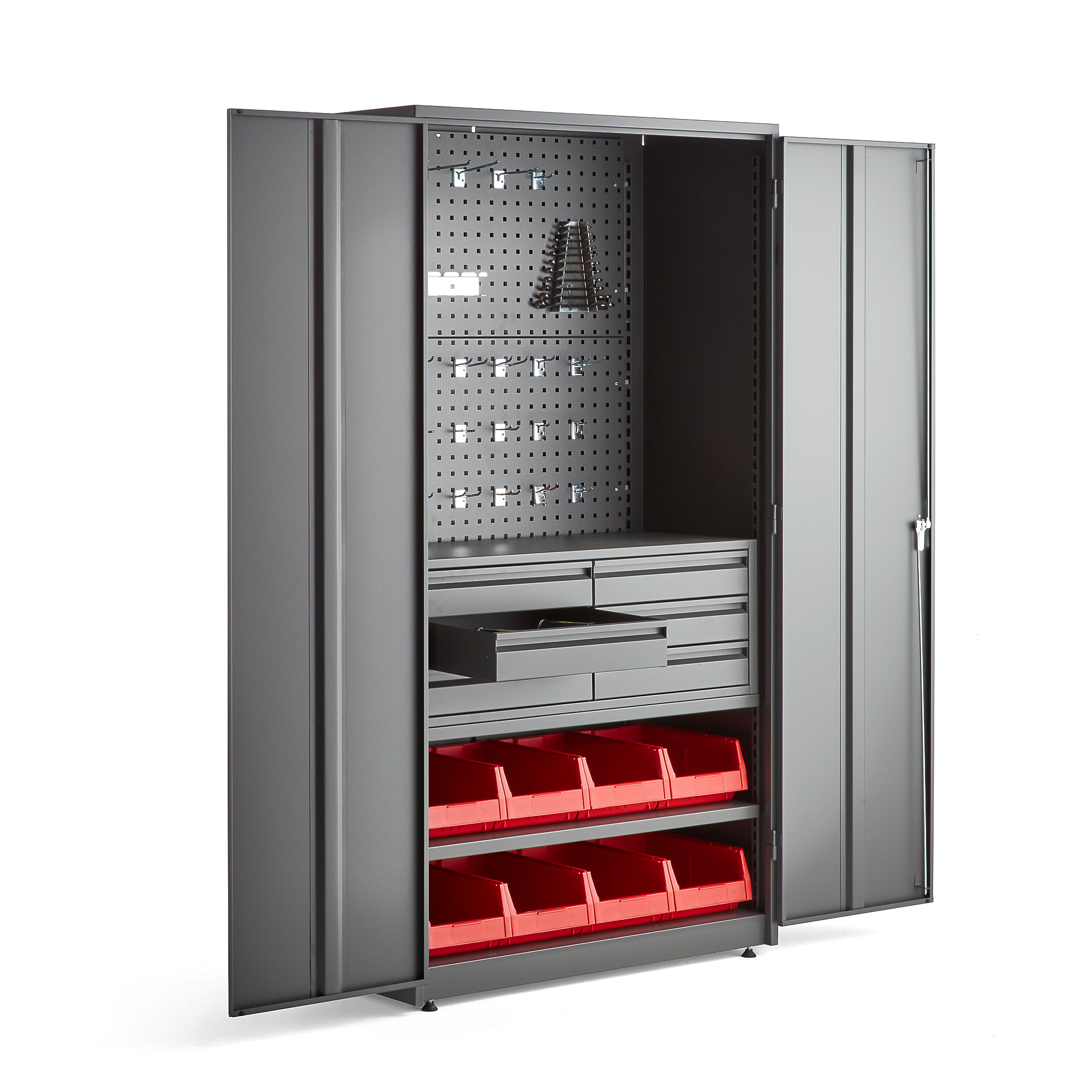 Complete tool cabinet set SUPPLY key lock 1900x1020x500 mm grey