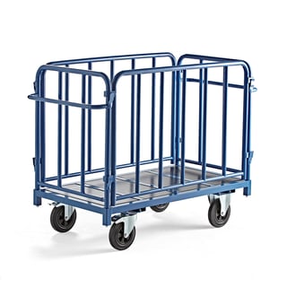 Platforminis vežimėlis EMBARK, 4 šonai, 1300x700mm, 600kg, mėlynas