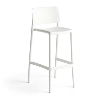 Bar chair RIO, seat height 750 mm, white