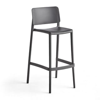 Barová židle RIO, výška sedáku 750 mm, tmavě šedá