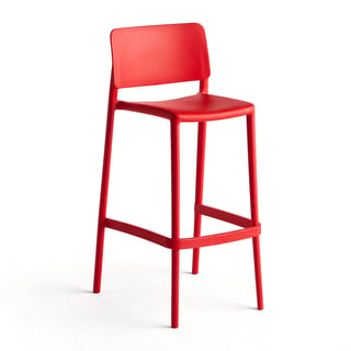 Barová židle RIO, výška sedáku 750 mm, červená