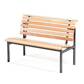 Wooden bench AURORA, 1200x700x900 mm, black frame, beech