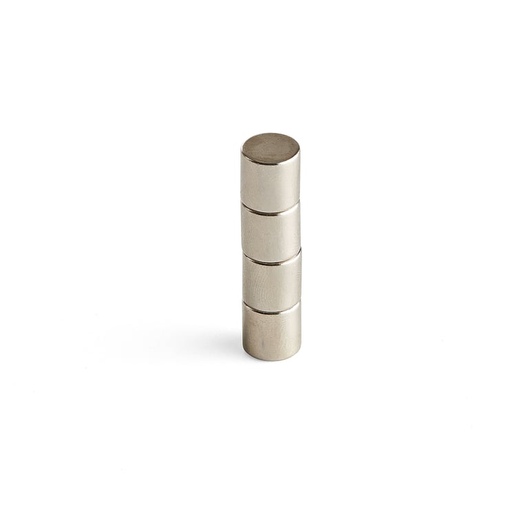 Mainstream Ged Prøve Ekstra stærke magneter, cylinder, krom, 4-pak | AJ Produkter