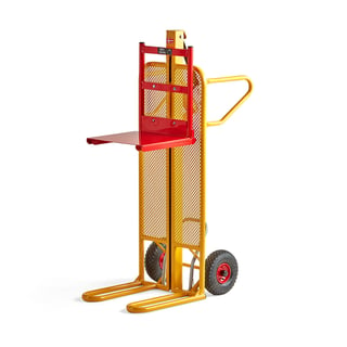 Sack truck HOIST, with manual lift table, 100 kg load, 30-1020 mm lift height