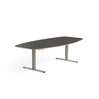 Konferencijski stol AUDREY, 2400 x 1200 mm, sivi okvir, tamno siva ploča