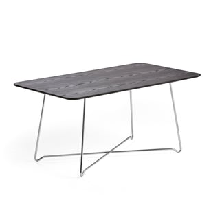 Rectangular coffee table IRIS, 1100 x 600 x H 510mm, chrome, black oak