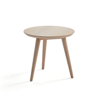 Coffee table CITY, Ø 500 mm, white stained oak