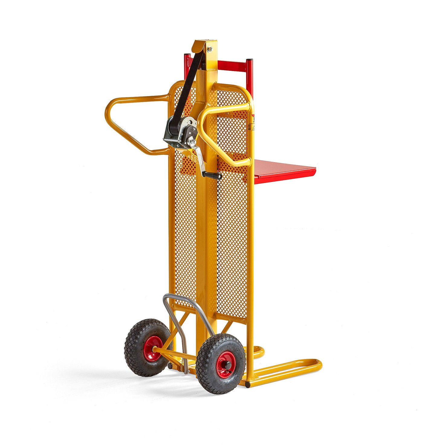 Sack truck HOIST, with manual lift table, 100 kg load, 301020 mm lift