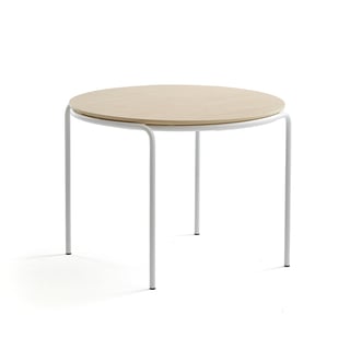 Coffee table ASHLEY, Ø770 x 530 mm, white, birch