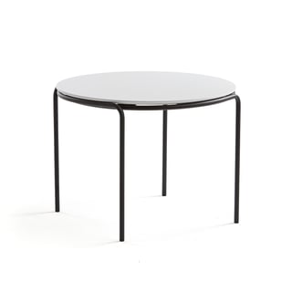 Konferenční stolek ASHLEY, Ø770 mm, výška 530 mm, černá, bílá deska