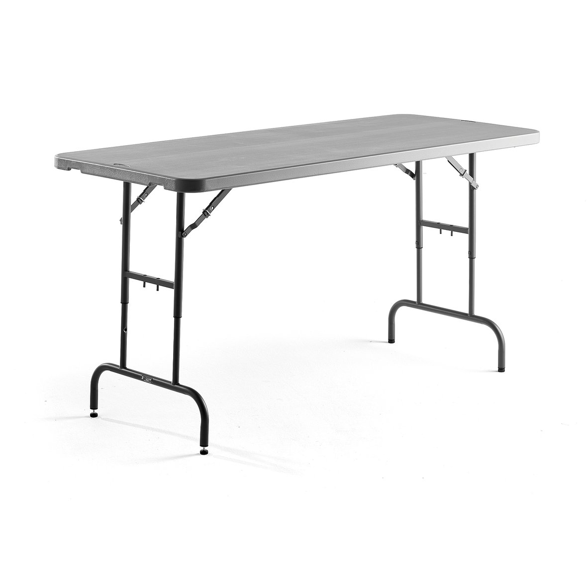 Height adjustable folding table ROSIE, 1830x760 mm, dark grey AJ Products