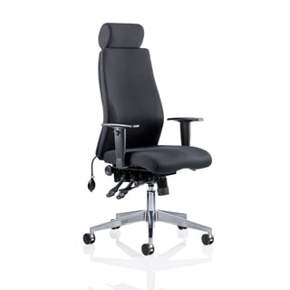 24 hour office chair ARUNDEL with headrest, black