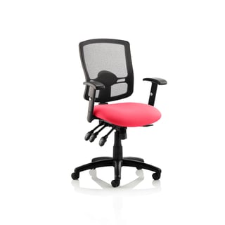 Mesh back office chair CANTERBURY, red seat