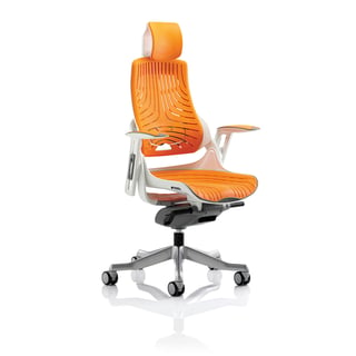 Ergonomic office chair ASHFORD with headrest, orange