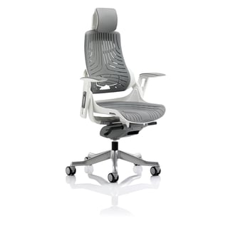 Ergonomic office chair ASHFORD with headrest, grey
