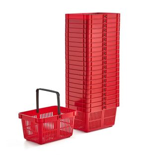 Shopping basket, 27 L, red, 22-pack