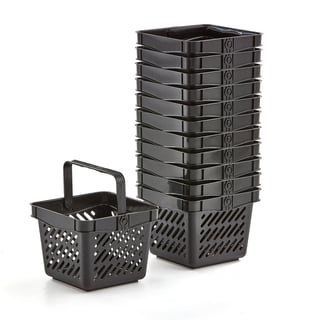 Shopping basket, 10 L, black, 12-pack