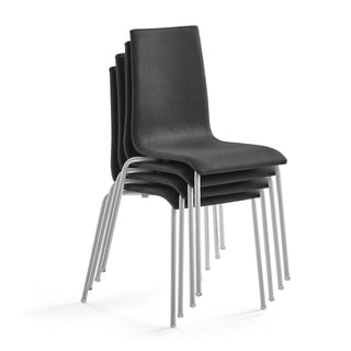 Modern conference chairs MELVILLE (x4), dark grey, alu lacquer