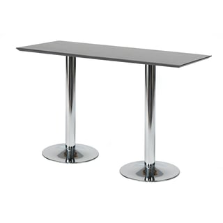 Modern bar table BIANCA, 1800x700x1125 mm, black, chrome