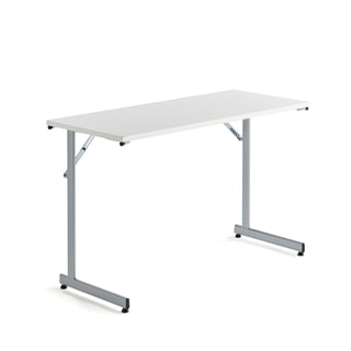 Basic conference table CLAIRE, 1200x500x720 mm, white, alu grey