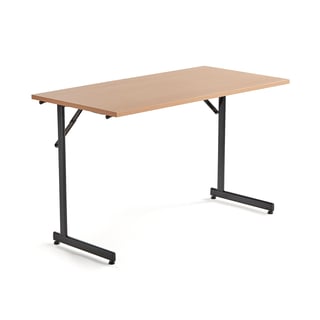 Skládací stůl CLAIRE, 1200x600 mm, buk, černá