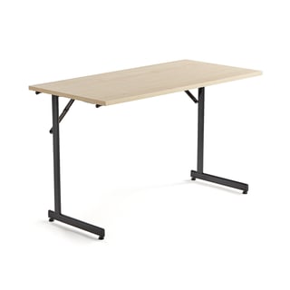 Konferensbord CLAIRE, svart stativ, fällbart, 1200x600 mm, björklaminat